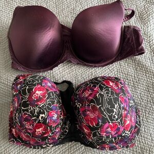 Elegant Purple and Floral Women's Bras